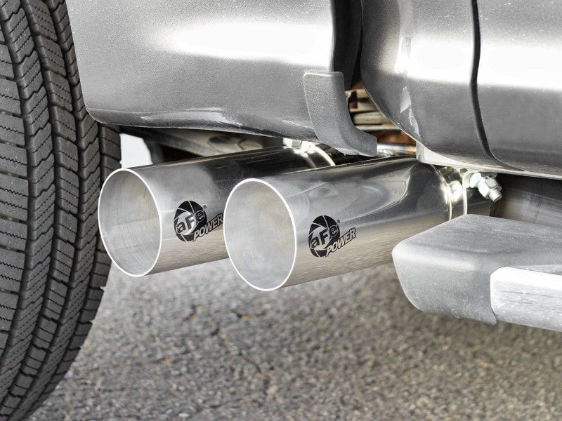 aFe Rebel 3in 409 SS Cat-Back Exhaust 2021-2022 Ford F-150 V6 2.7L/3.5L (tt)/V8 5.0L w/ Polished Tips