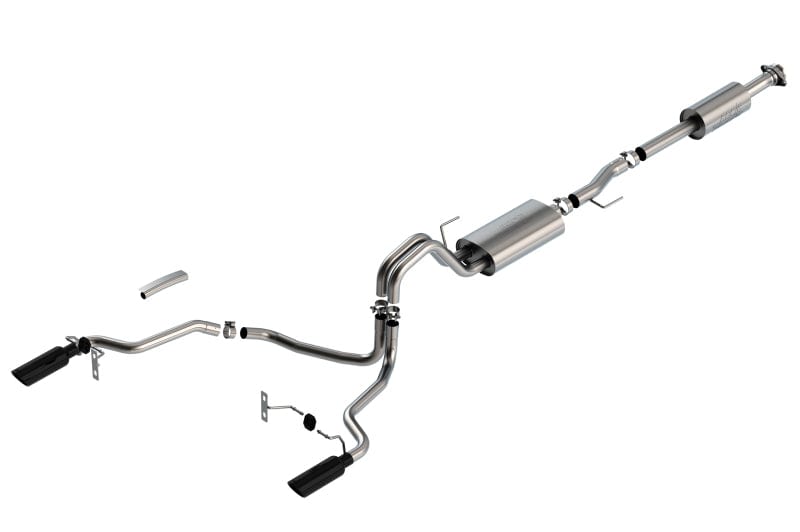 Borla F-150 2021-2022 5.0L 4DR CC SB EC STB LARIAT/KR/PLTM/LTD 3/2.25 SRE Cat-Back Touring Black CHR Tips