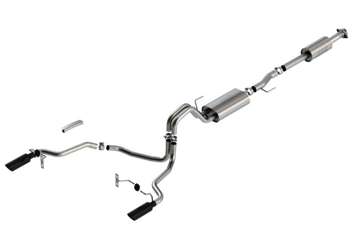 Borla F-150 2021-2022 5.0L 4DR CC SB EC STB LARIAT/KR/PLTM/LTD 3/2.25 SRE Cat-Back Touring Black CHR Tips