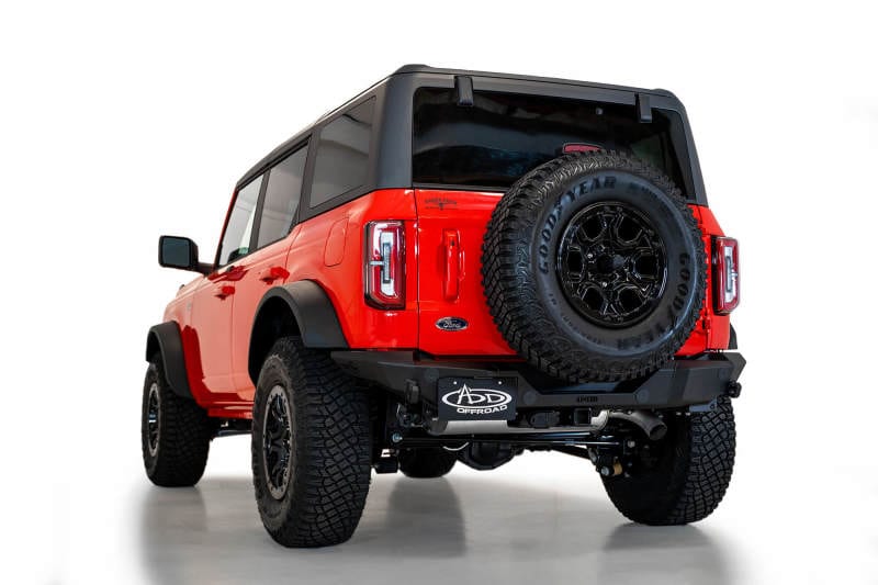 Addictive Desert Designs 2021-2023 Ford Bronco Rock Fighter Rear Bumper - Hammer Black