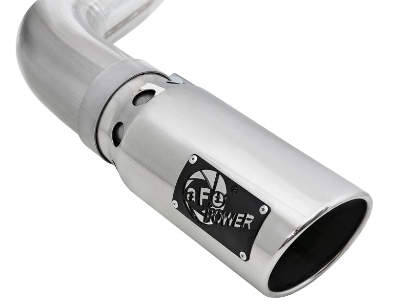 aFe Atlas 4in Aluminized Steel DPF-Back Exh 18-21 Ford F-150 V6-3.0L (td) w/ Polished Tip