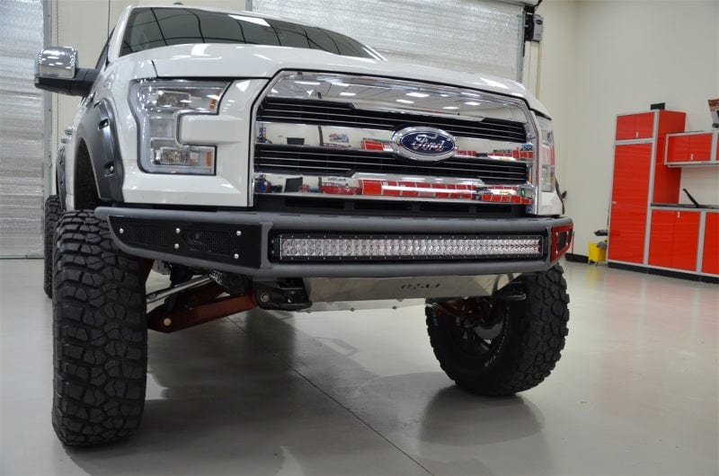N-Fab M-RDS Front Bumper 15-18 Ford F150 - Tex. Black w/Silver Skid Plate