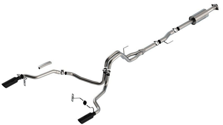 Borla F-150 2021-2022 2.7L/3.5L 4DR CC SB EC STB LAR/KINGR/PLNUM/LTD 3/2.25 SRE CB S-Type BLK CHR Tips