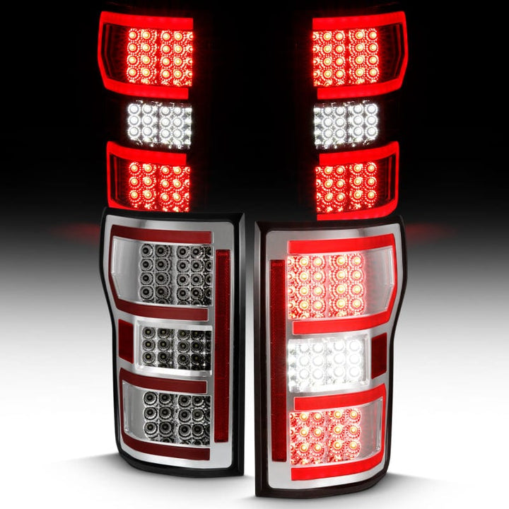 ANZO 2018-2020 Ford F-150 LED Taillight Chrome (Red Light) (w/ Sequential)