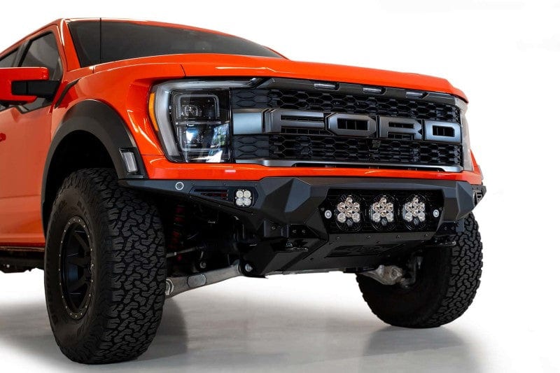 Addictive Desert Designs 2021-2022 Ford Raptor Bomber Front Bumper w/ 3 Baja Designs LP6 Light Mounts