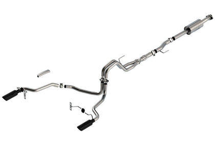 Borla F-150 2021-2022 5.0L 4DR CC SB EC STB LARIAT/KR/PLATINM/LTD 3/2.25 SRE Cat-Back ATAK Black CHR Tips