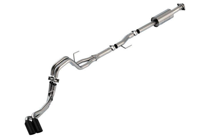 Borla F-150 2021-2022 2.7L/3.5L 4DR CC SB EC STB LAR/KINGR/PLNM/LTD 3/2.25 DSE CB S-Type BLK CHR Tips