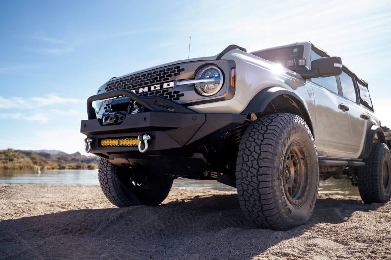 DV8 Offroad 2021-2023 Ford Bronco Modular Front Bumper Winch Capable w/ Auxiliary Light Mounts
