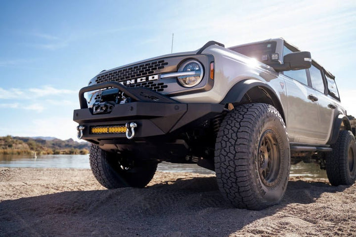 DV8 Offroad 2021-2023 Ford Bronco Modular Front Bumper Winch Capable w/ Auxiliary Light Mounts