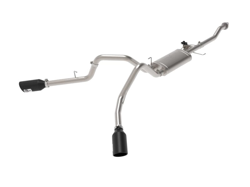 aFe Gemini XV 3in 304 SS Cat-Back Exhaust 15-21 Ford F-150 V6 2.7L/3.5 w/ Black Tips