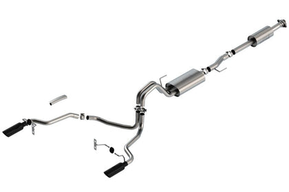 Borla F-150 2021-2022 3.3L CC SB EC STB XL/XLT/LARIAT/KR/PLNM/LTD 3/2.25 SRE Cat-Back S-Type BLK CHR Tips