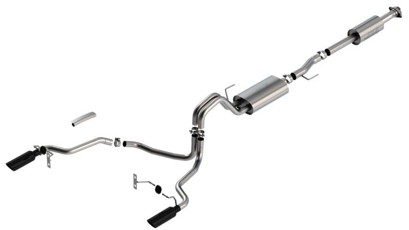 Borla F-150 2021-2022 5.0L 4DR CC SB EC STB LARIAT/KR/PLTM/LTD 3/2.25 SRE Cat-Back Touring Black CHR Tips