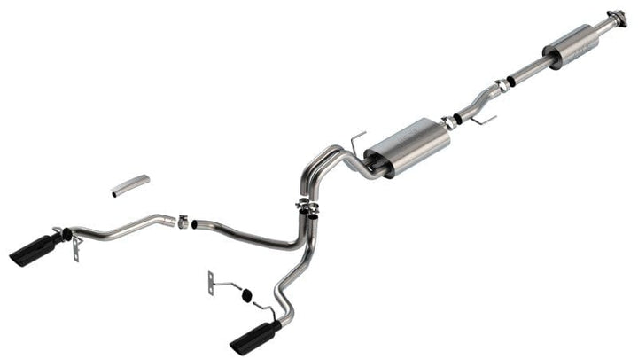 Borla F-150 2021-2022 5.0L 4DR CC SB EC STB LARIAT/KR/PLTM/LTD 3/2.25 SRE Cat-Back Touring Black CHR Tips