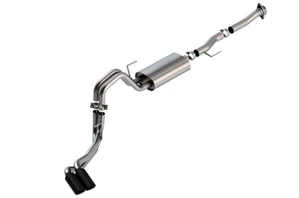 Borla F-150 2021-2025 5.0L 2DR RC SB (122.8 WB) XL, XLT 3/2.25 DSE Cat-Back S-Type Black Chrome Tips