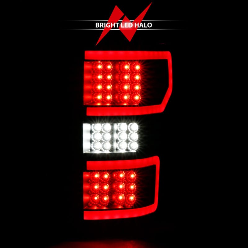 ANZO 18-20 Ford F-150 LED Taillight Black Housing Clear Lens Red  W/Sequential