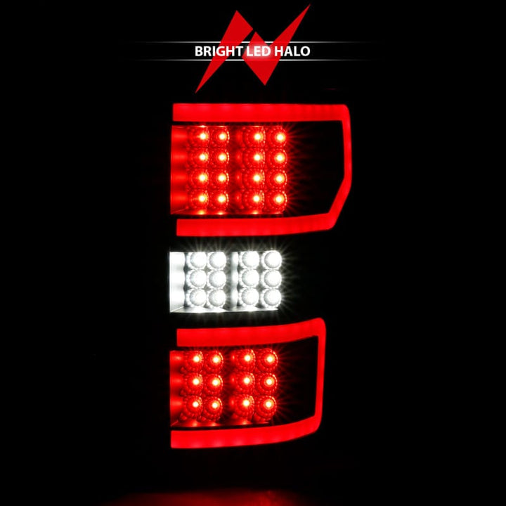 ANZO 18-20 Ford F-150 LED Taillight Black Housing Clear Lens Red  W/Sequential