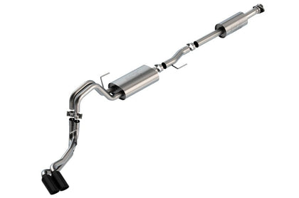 Borla F-150 2021-2022 3.3L CC SB EC STB XL/XLT/LARIAT/KR/PLNM/LTD 3/2.25 DSE Cat-Back ATAK Black CHR Tips