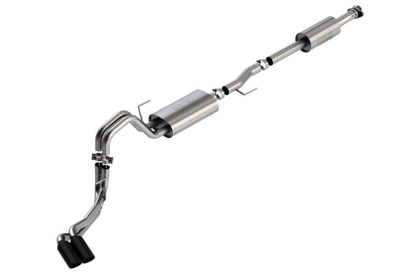 Borla F-150 2021-2022 3.3L CC SB EC STB XL/XLT/LARIAT/KR/PLNM/LTD 3/2.25 DSE Cat-Back ATAK Black CHR Tips