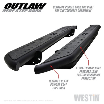 Westin 2015-2023 Ford F-150 SuperCab / 17-20 F-250/350 SuperCab Outlaw Nerf Step Bars - Textured Black